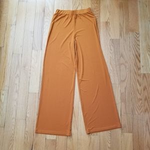Orange High Rise Wide Leg Elastic Long Pants